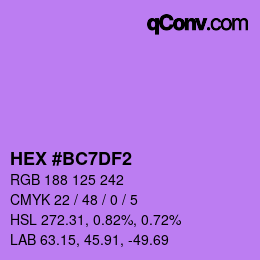 Color code: HEX #BC7DF2 | qconv.com