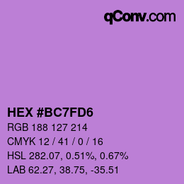 Color code: HEX #BC7FD6 | qconv.com
