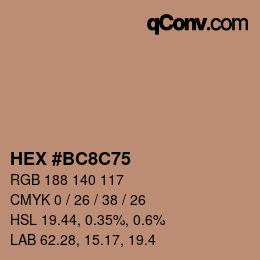 Color code: HEX #BC8C75 | qconv.com