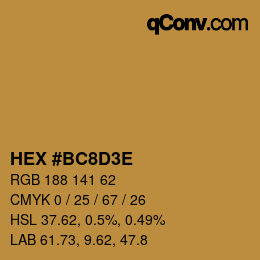 カラーコード: HEX #BC8D3E | qconv.com