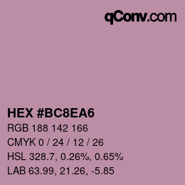 Color code: HEX #BC8EA6 | qconv.com
