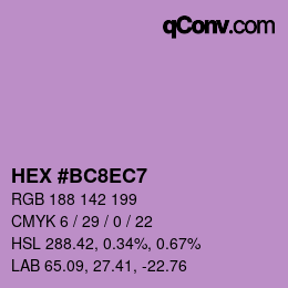 Color code: HEX #BC8EC7 | qconv.com