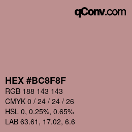 カラーコード: HEX #BC8F8F | qconv.com