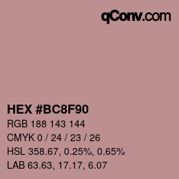 Color code: HEX #BC8F90 | qconv.com