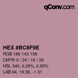Color code: HEX #BC8F9E | qconv.com