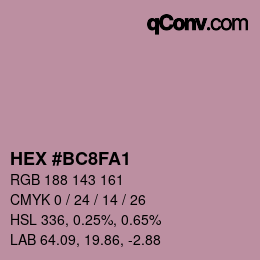 Color code: HEX #BC8FA1 | qconv.com