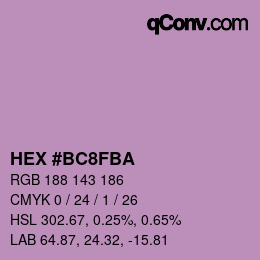 Color code: HEX #BC8FBA | qconv.com