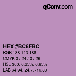 Color code: HEX #BC8FBC | qconv.com