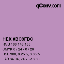 カラーコード: HEX #BC8FBC | qconv.com