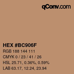 Color code: HEX #BC906F | qconv.com