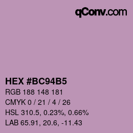 Color code: HEX #BC94B5 | qconv.com