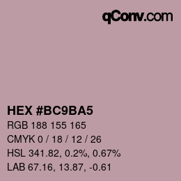 Color code: HEX #BC9BA5 | qconv.com