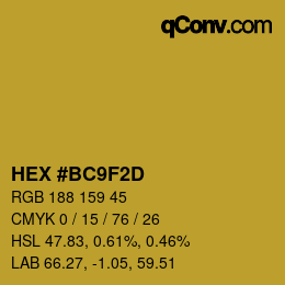 Color code: HEX #BC9F2D | qconv.com