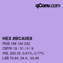 Color code: HEX #BCA0E8 | qconv.com