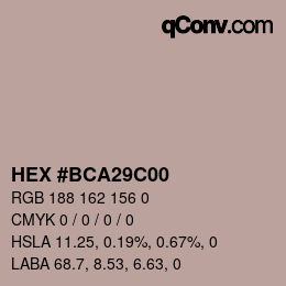 Color code: HEX #BCA29C00 | qconv.com