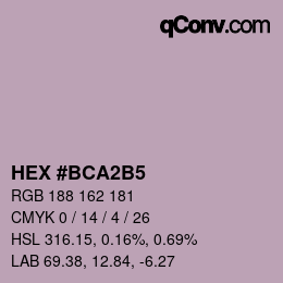 カラーコード: HEX #BCA2B5 | qconv.com