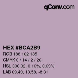 カラーコード: HEX #BCA2B9 | qconv.com