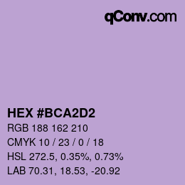 Color code: HEX #BCA2D2 | qconv.com
