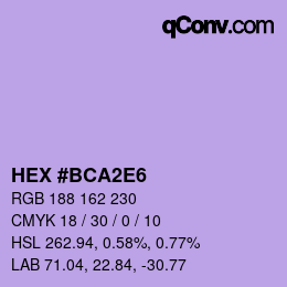 Color code: HEX #BCA2E6 | qconv.com