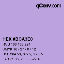 カラーコード: HEX #BCA3E0 | qconv.com