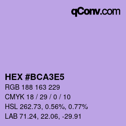 Color code: HEX #BCA3E5 | qconv.com