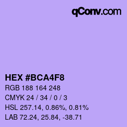 Color code: HEX #BCA4F8 | qconv.com