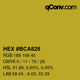 Color code: HEX #BCA828 | qconv.com