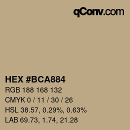 カラーコード: HEX #BCA884 | qconv.com