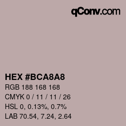 Color code: HEX #BCA8A8 | qconv.com