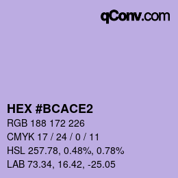 カラーコード: HEX #BCACE2 | qconv.com