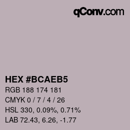 Color code: HEX #BCAEB5 | qconv.com