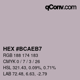 Color code: HEX #BCAEB7 | qconv.com