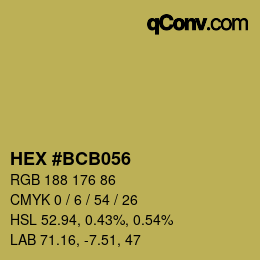 Color code: HEX #BCB056 | qconv.com