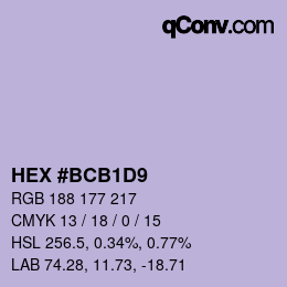 Color code: HEX #BCB1D9 | qconv.com