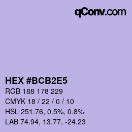 カラーコード: HEX #BCB2E5 | qconv.com