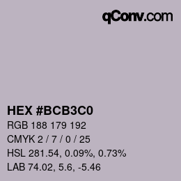 Color code: HEX #BCB3C0 | qconv.com