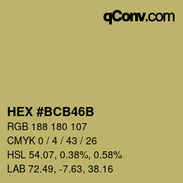 Color code: HEX #BCB46B | qconv.com