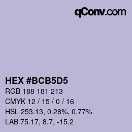 カラーコード: HEX #BCB5D5 | qconv.com
