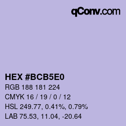 カラーコード: HEX #BCB5E0 | qconv.com