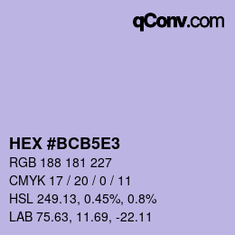 Color code: HEX #BCB5E3 | qconv.com