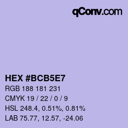 Código de color: HEX #BCB5E7 | qconv.com