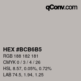 Color code: HEX #BCB6B5 | qconv.com