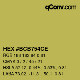 カラーコード: HEX #BCB754CE | qconv.com