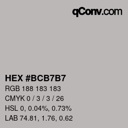カラーコード: HEX #BCB7B7 | qconv.com