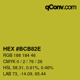 Color code: HEX #BCB82E | qconv.com