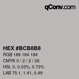 Color code: HEX #BCB8B8 | qconv.com