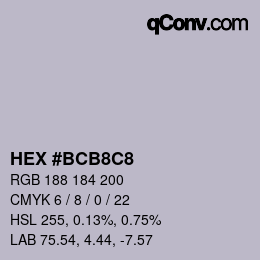 Color code: HEX #BCB8C8 | qconv.com