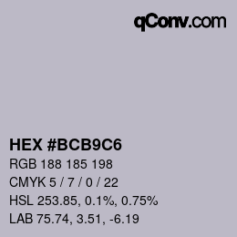 Color code: HEX #BCB9C6 | qconv.com