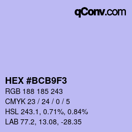 Color code: HEX #BCB9F3 | qconv.com