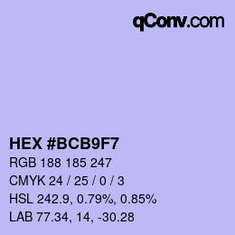 Color code: HEX #BCB9F7 | qconv.com